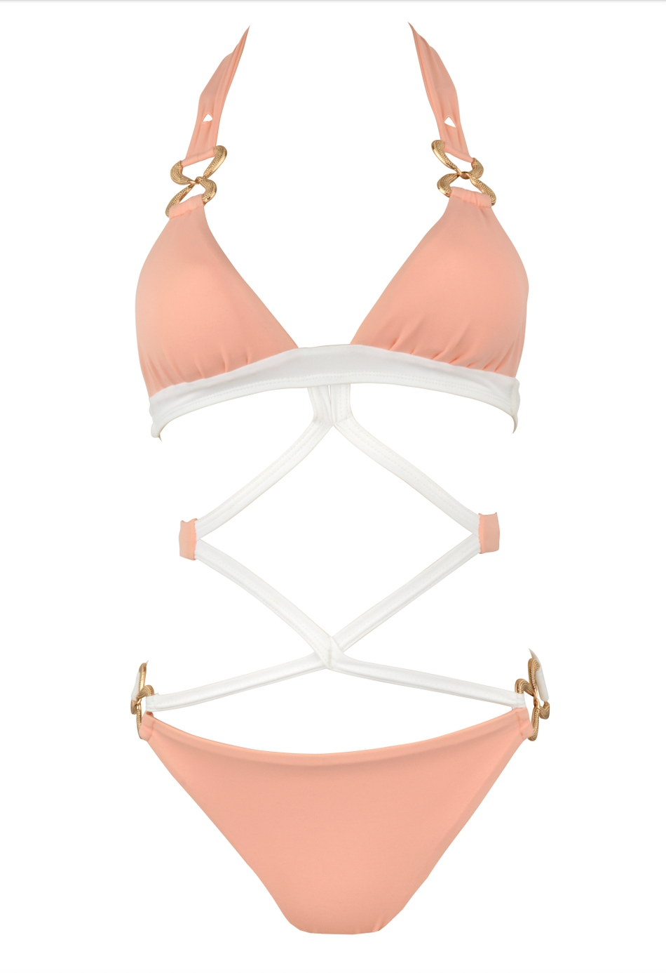 Costume Intero Pesca con Cut-Out