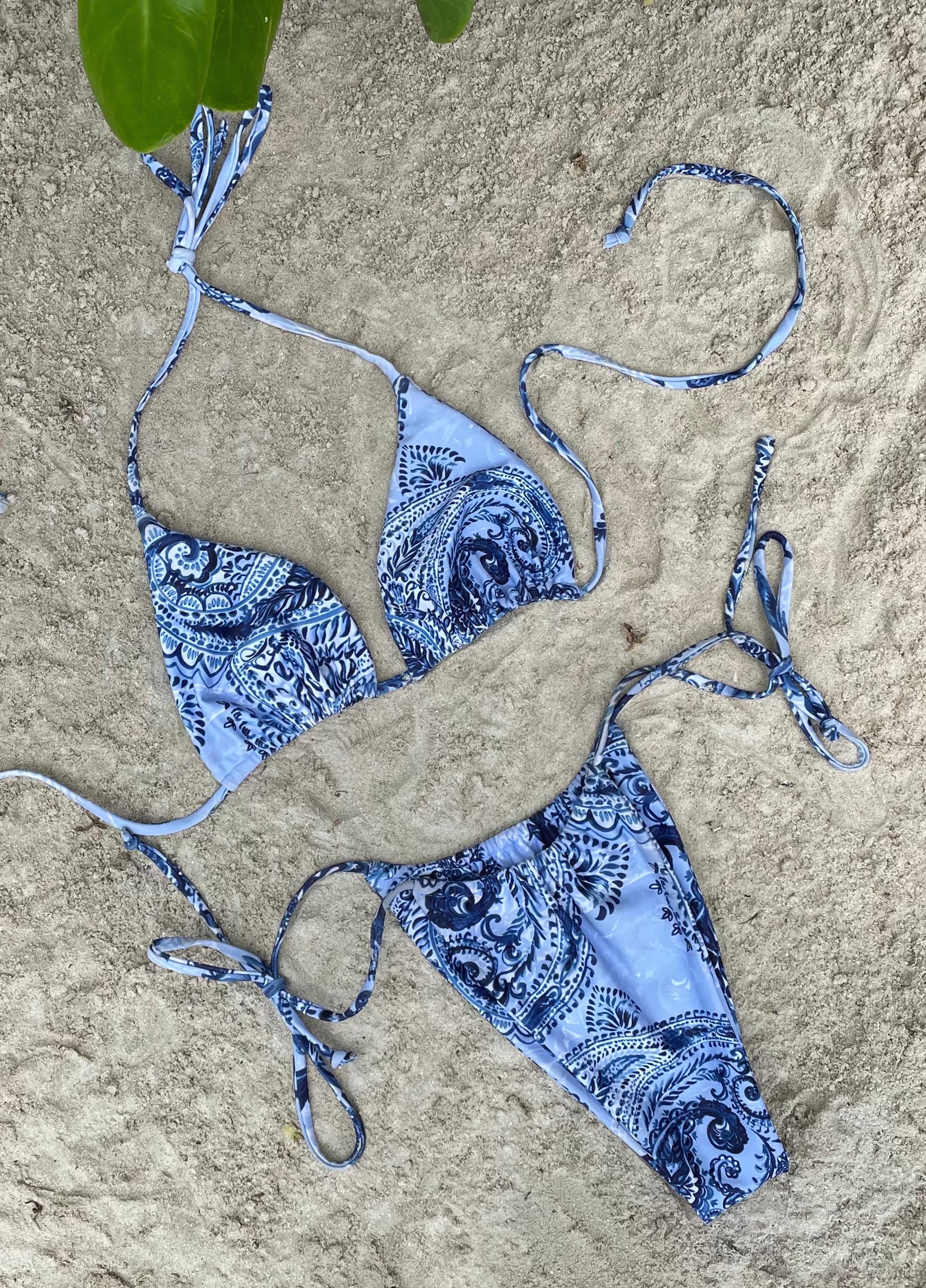 Slip Bikini Blu Paisley