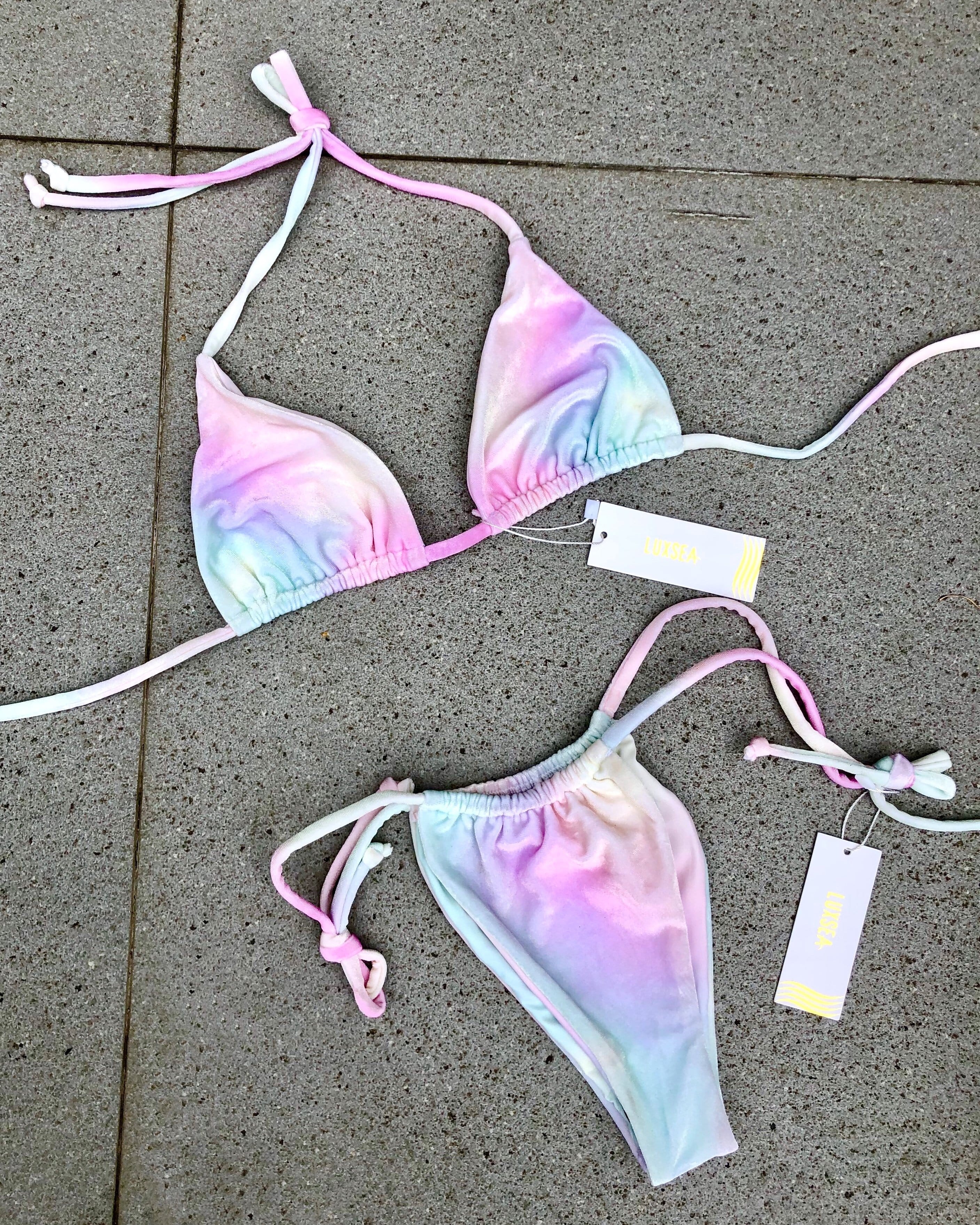 Top Bikini Arcobaleno in Velluto